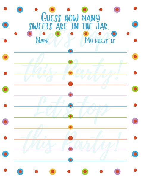 Guess How Many Candy In The Jar Free Printable Amalina