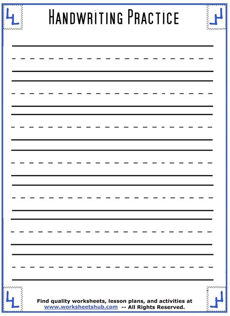 Free Printable Handwriting Practice Sheets for Preschool Kindergarten