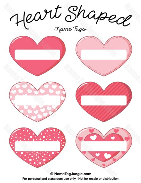 Valentines Day Heart Name Tags Valentine name, Valentines day hearts
