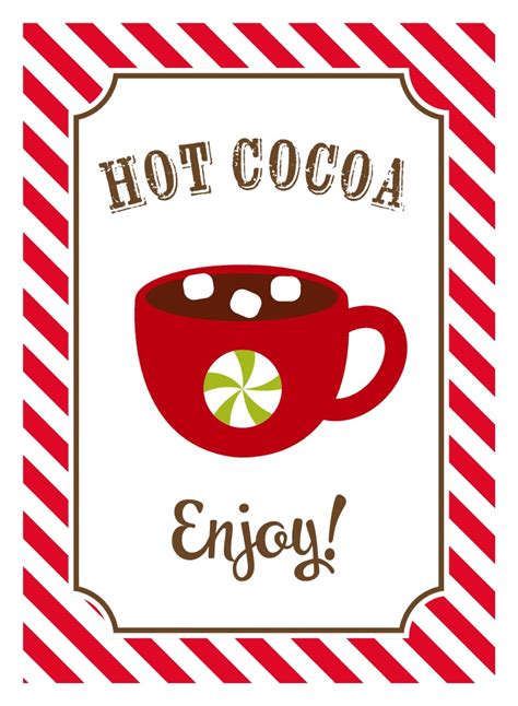 Free printable for "Hot Chocolate on a Stick" Christmas hot chocolate