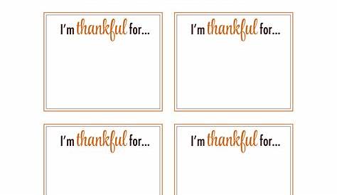 I Am Thankful For... Printable Thanksgiving Template