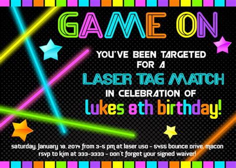 laser tag birthday invitations Birthday party invitations free, Laser