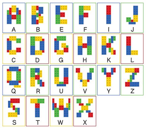 Lego Alphabet Letters Printable Alphabet cards, Lego classroom theme