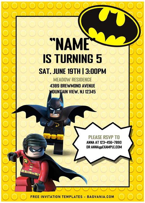 Batman Party Invitations Printable