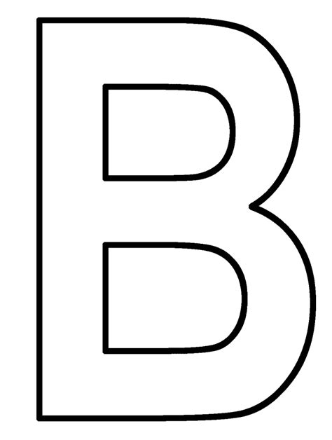 Printable Letter B Silhouette Print Solid Black Letter B