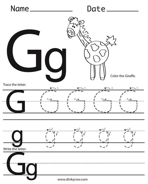 Alphabet letter g for preschool activities worksheetsFree Printable