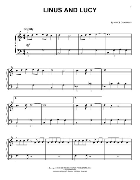 Linus and Lucy Piano Sheet Music OnlinePianist