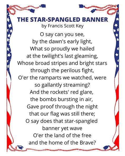 The Star Spangled BannerSome Facts and Printables inkhappi