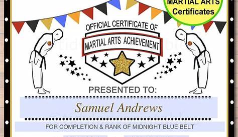 Free Printable Martial Arts Certificates - Printable Templates