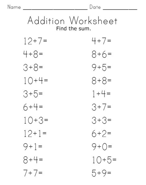 Kindergarten math addition with shapes worksheets with free printable