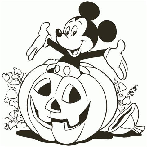 free printable mickey mouse halloween coloring pages