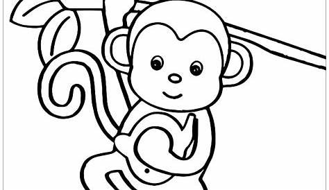 Free printable monkey coloring page : Year of the monkey