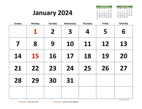 Free Printable Monthly 2024 Calendar