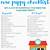 free printable new puppy checklist