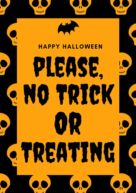 FREE Halloween Printable Trick or Treat Sign Download