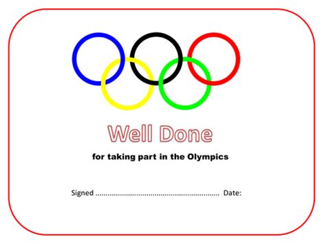 Printable Olympic Certificate Printable Word Searches