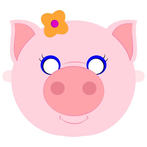 Pig mask template Coloring Page Mặt nạ, Động vật, Đồ chơi