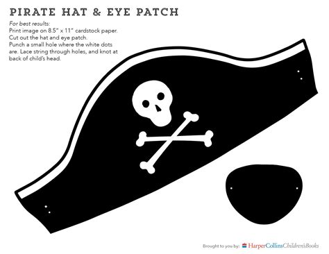 piratehattemplate07yacrs9.jpg (1100×850) Pirate hat template, Hat