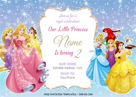 Free Printable Princess Invitation Templates Disney princess