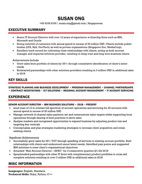 Download Free Resume Templates Singapore Style