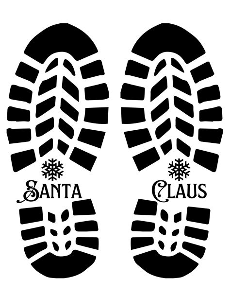 christmas eve festive santa foot print stencils by ginger ray