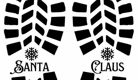 Santa's Footprint Stencil SVG Template For Christmas Eve