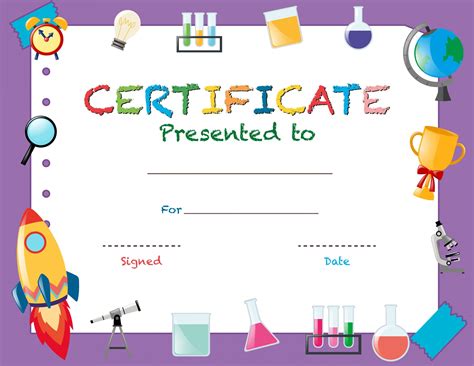 Certificate template for science award with in background