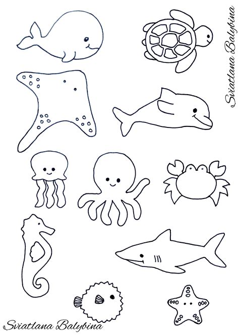 Printable Sea Creatures Coloring Home