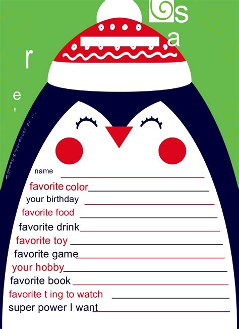 Free Printable Secret Santa Questions