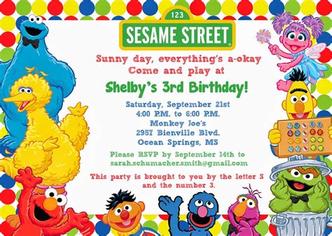 FREE Printable Elmo Sesame Street Birthday Party Invitations Download