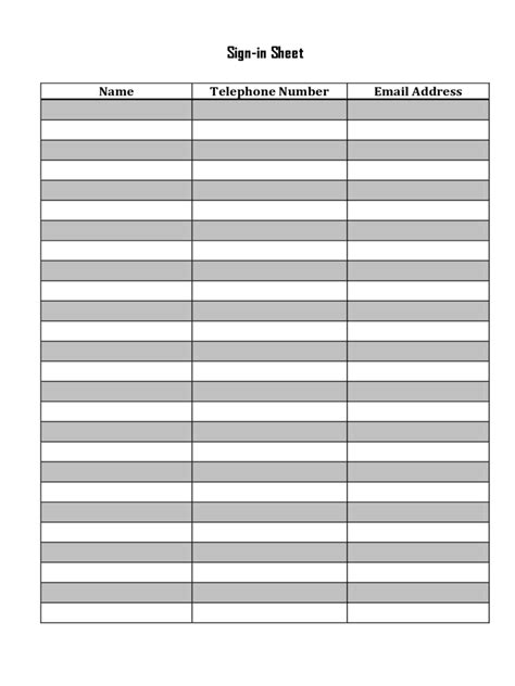 Free Printable Sign In Sheets Templates: An Ultimate Guide