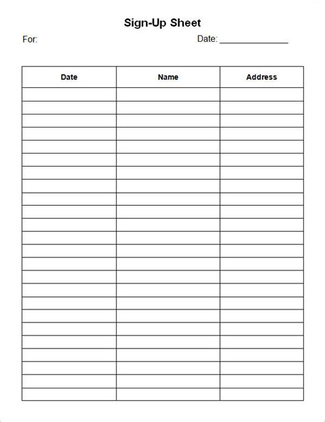 Free Printable Sign Up Sheet Template Word: Simplify Your Organizational Needs