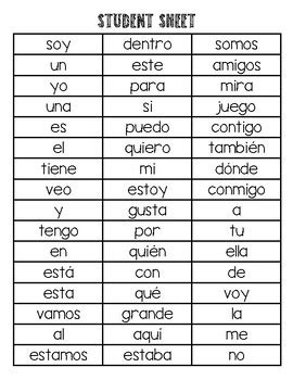 Free Printable Spanish Sight Words: Tips And Tricks