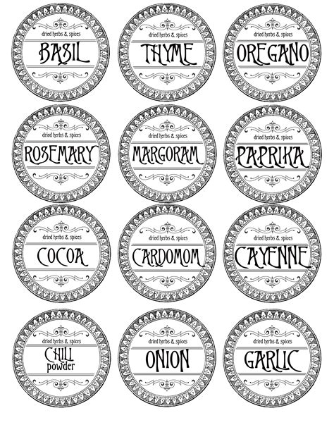 Free Printables Spice Jar Labels The Housewife Modern