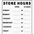 free printable store hours templates for word