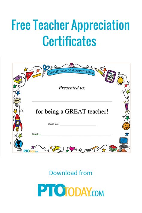 Free Printable Teacher Appreciation Certificates