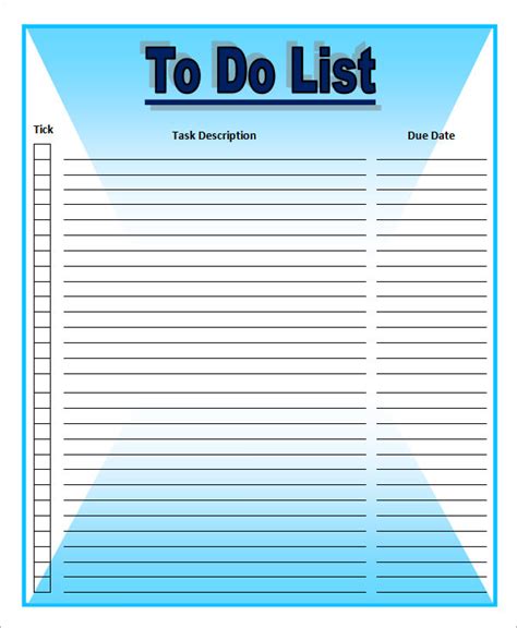 TO DO LIST TEMPLATE