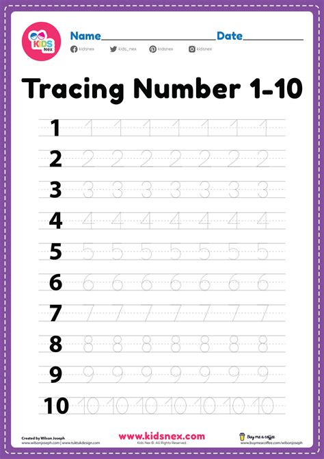 Free Printable Worksheets for Kids Dotted Numbers to Trace 110
