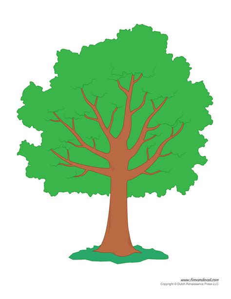 Free blank tree template printable for kids activities! Perfect for