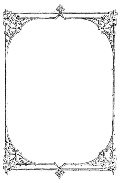 Free clipart Victorian border of twigs and leaves [image 2338x3546