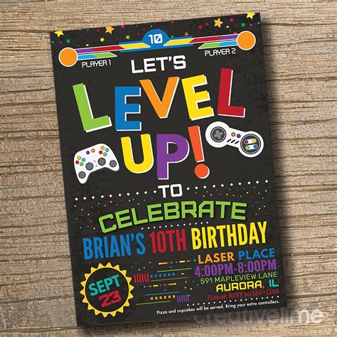 Game Controller Invitations Xbox birthday party, Boy birthday