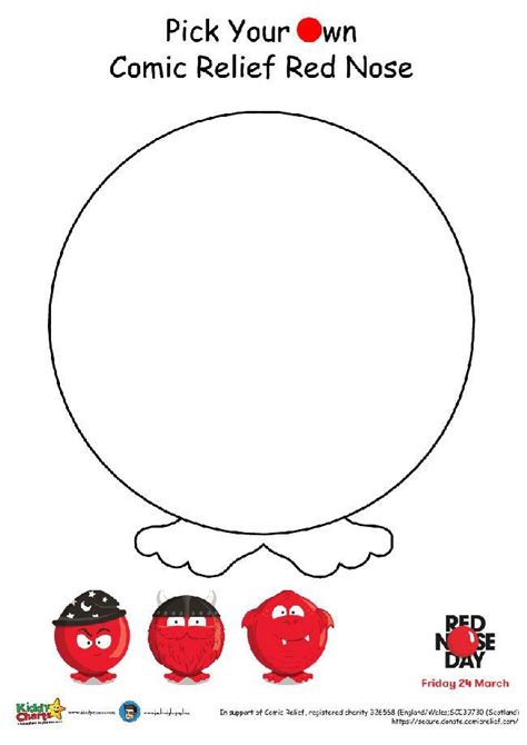 Red Nose Day activities for Comic Relief Free printables KiddyCharts