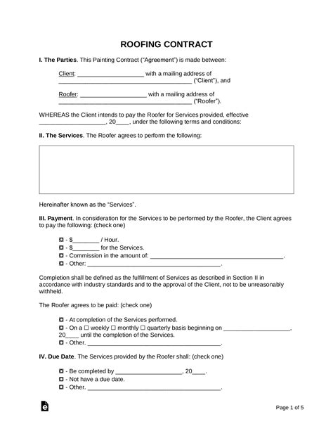 Roofing Contract Template 9+ Download Documents in PDF