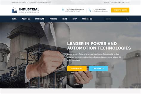 Industrial Responsive Website Template 55978 Website template