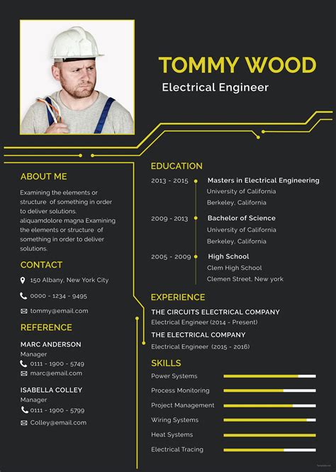 electrical engineering resume template initials