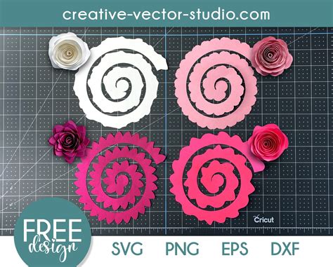 Rolled Flowers SVG 9 Rolled Paper Flower Templates