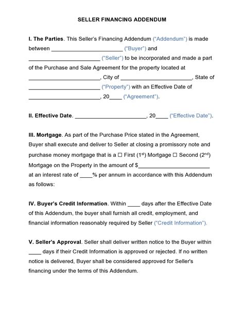43 Seller Financing Addendum Samples [Free] ᐅ TemplateLab