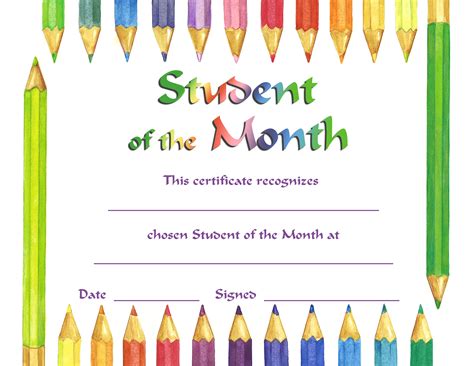 √ 20 Student Of the Month Certificates Free ™ Dannybarrantes Template