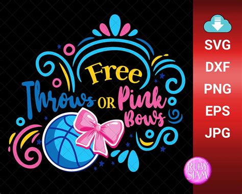 2.5" Set of 36 Free Throws & Pink Bows Team Boy & Team Girl Gender