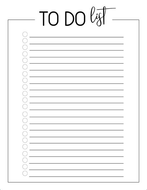 To Do List Template download free documents for PDF, Word and Excel